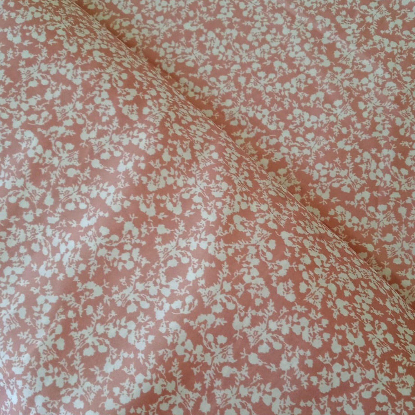 Premium Peach Floral Printed Crepe Fabric