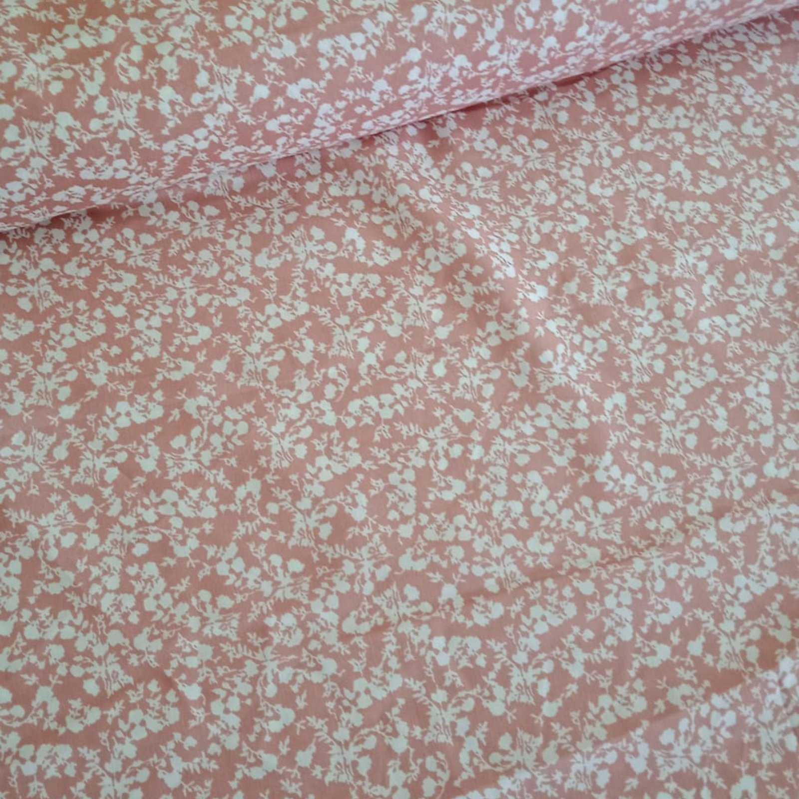 Premium Peach Floral Printed Crepe Fabric