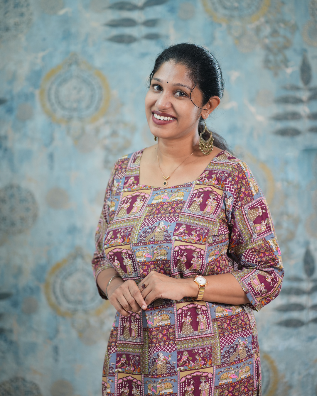 Ethnic Traditional Print Cotton Blend Co-Ord Set