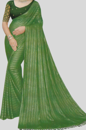 Elegant Green Saree with Designer Blouse
