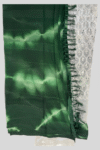 Green Satin Silk Saree with White Net Embroidered Blouse